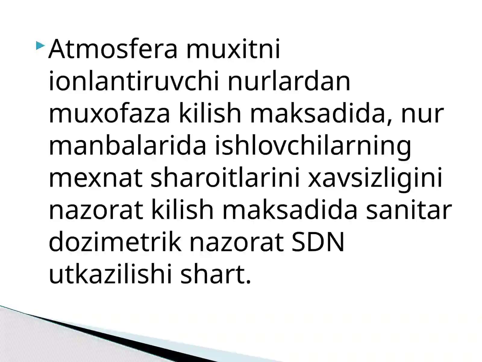 DPM LARDA IONLANTIRUVCHI NURLANISH MANBALARDAN FOYDALANGANDA DOZIMETRIK VA RADIOMETRIK NAZORAT 3