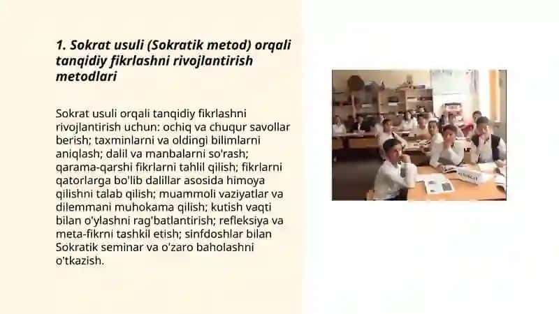 O'quvchilarda tanqidiy fikrlashini shakllantirishga qaratilgan ta'lim metodlari 3