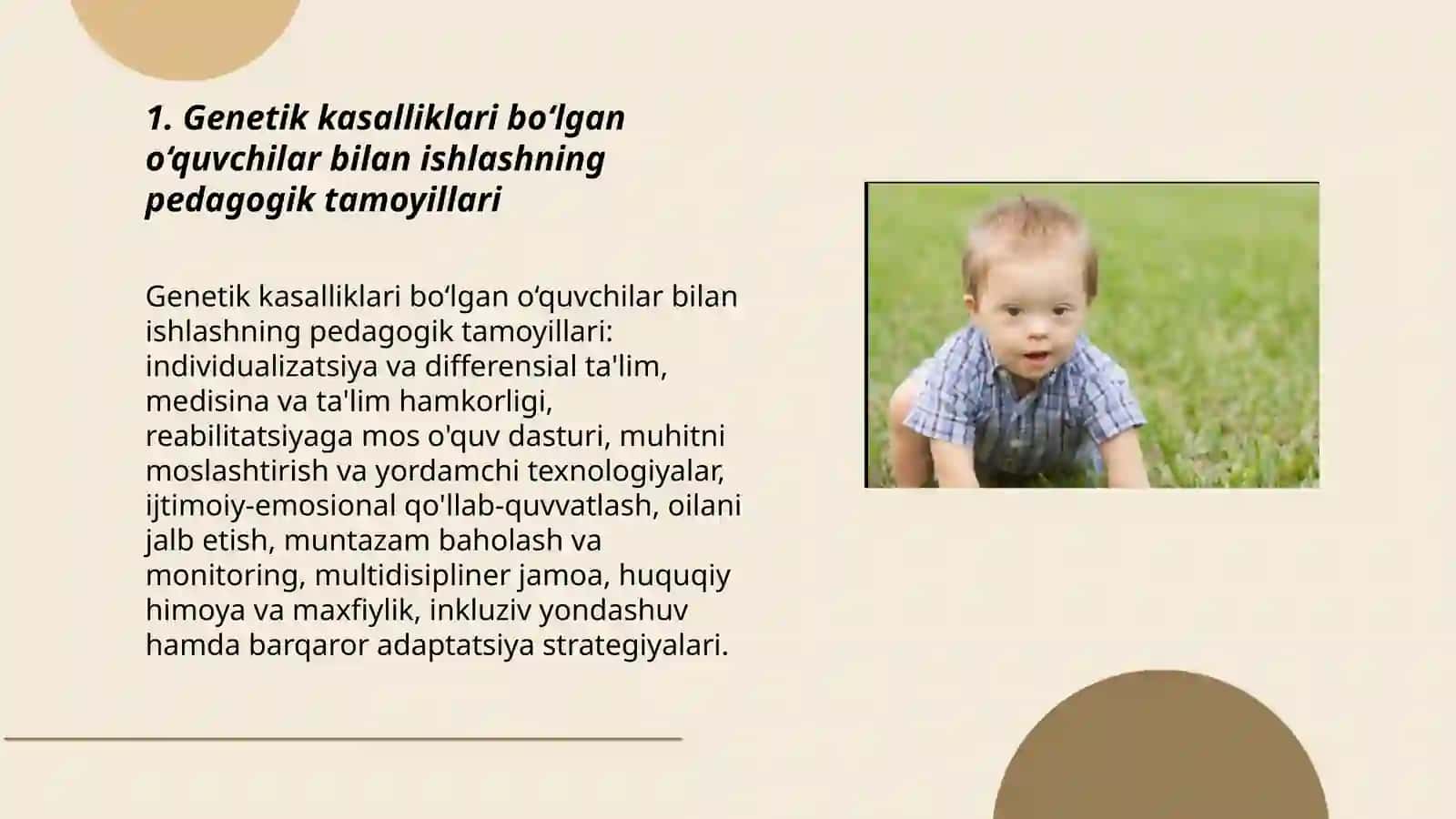 Genetik kasalliklar bilan og'rigan o'quvchilar bilan mashg'ulot o'tish tamoyillari 3
