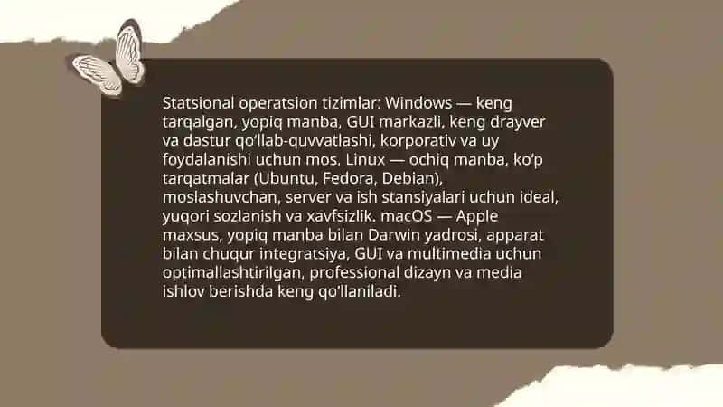 Satsional va mobil aperatsion tizm turlari 3