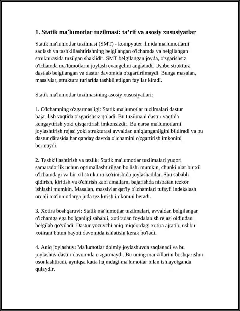 STATIK MALUMOTLAR TUZILMASI 3