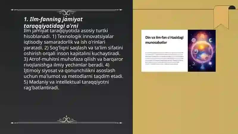 Ilm-fanning jamiyat taraqqiyotidagi o'rni 3