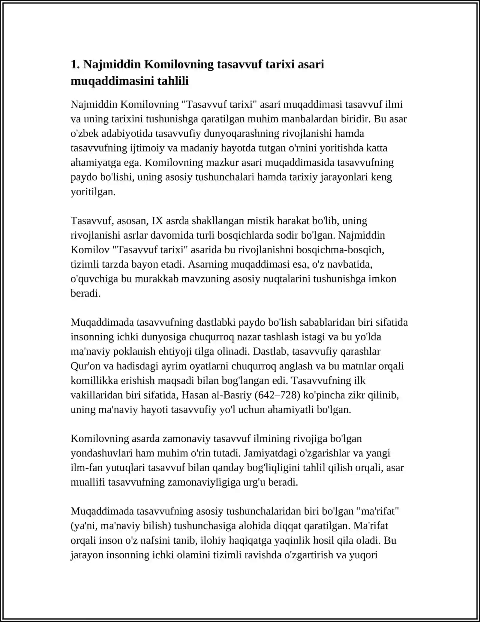 NAJMIDDIN KOMILOVNING TASAVVUF TARIXI ASARI HAQIDA 3