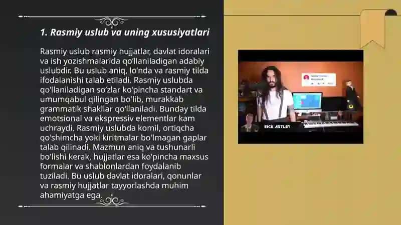 Rasmiy uslub ilmiy uslub 3