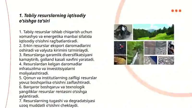 Tabiiy resurslar va iqtisodiy oʻsish 3