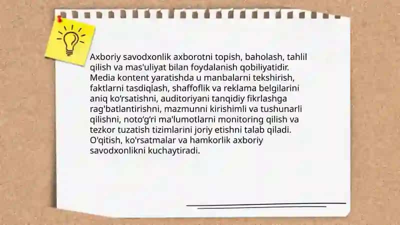 Axboriy savodxonlik va media kontenti yaratish 3