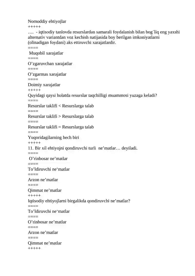 Mikroiqtisodiyotdan testlar 3