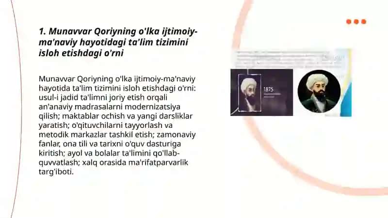 Jadid ma'rifatparvarlarining o'Ika ijtimoiy-ma'naviy hayotida tutgan o'mi (Munavvar Qori, Fitrat, Behbudiy, Avloniy) 3