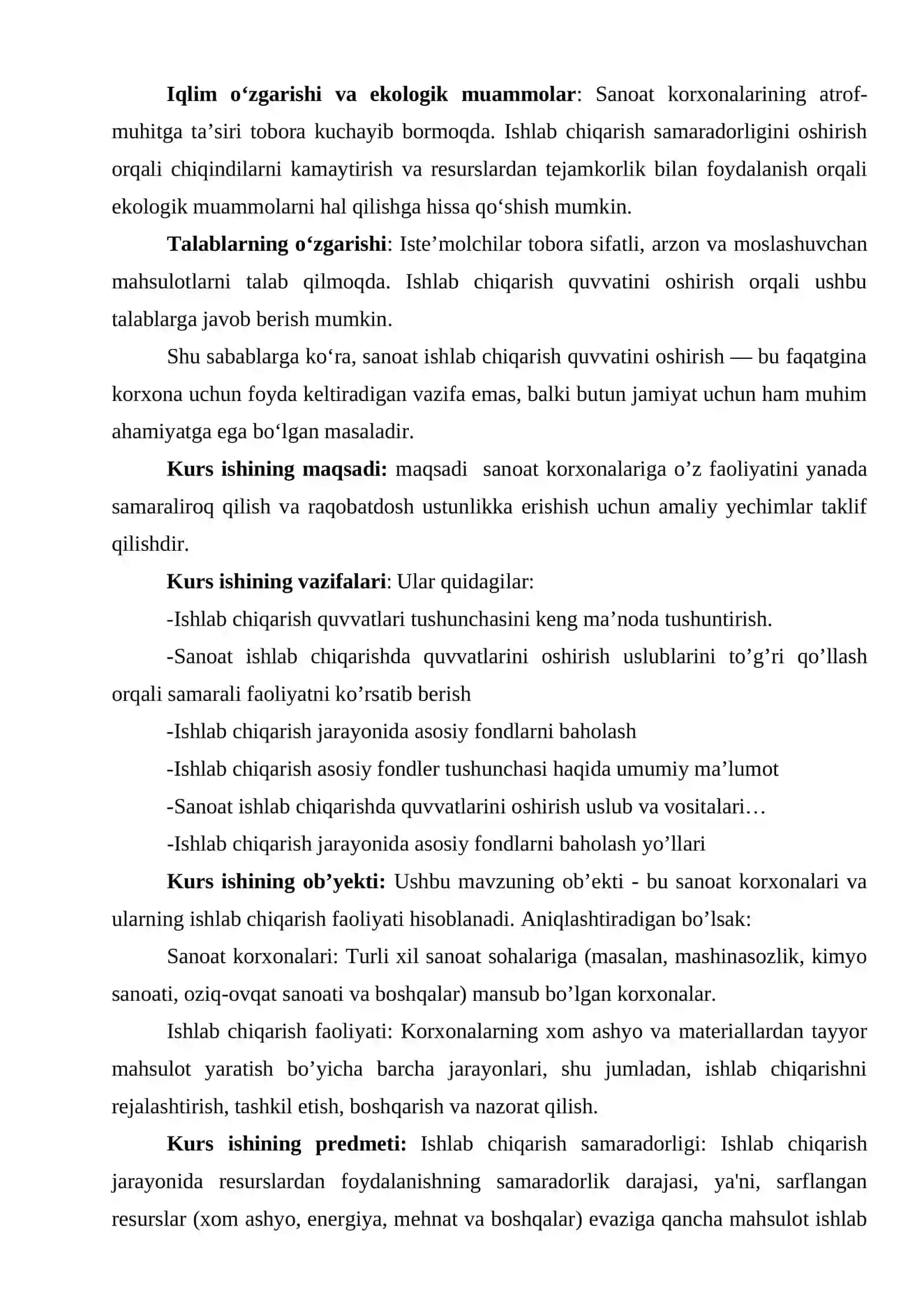 Sanoat ishlab chiqarishining asosiy fondlari va ishlab chiqarish quvvatlari 3