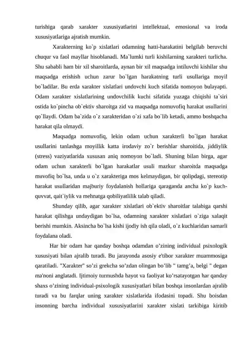 XARAKTER TUZILISHI VA XUSUSIYATLARI 3