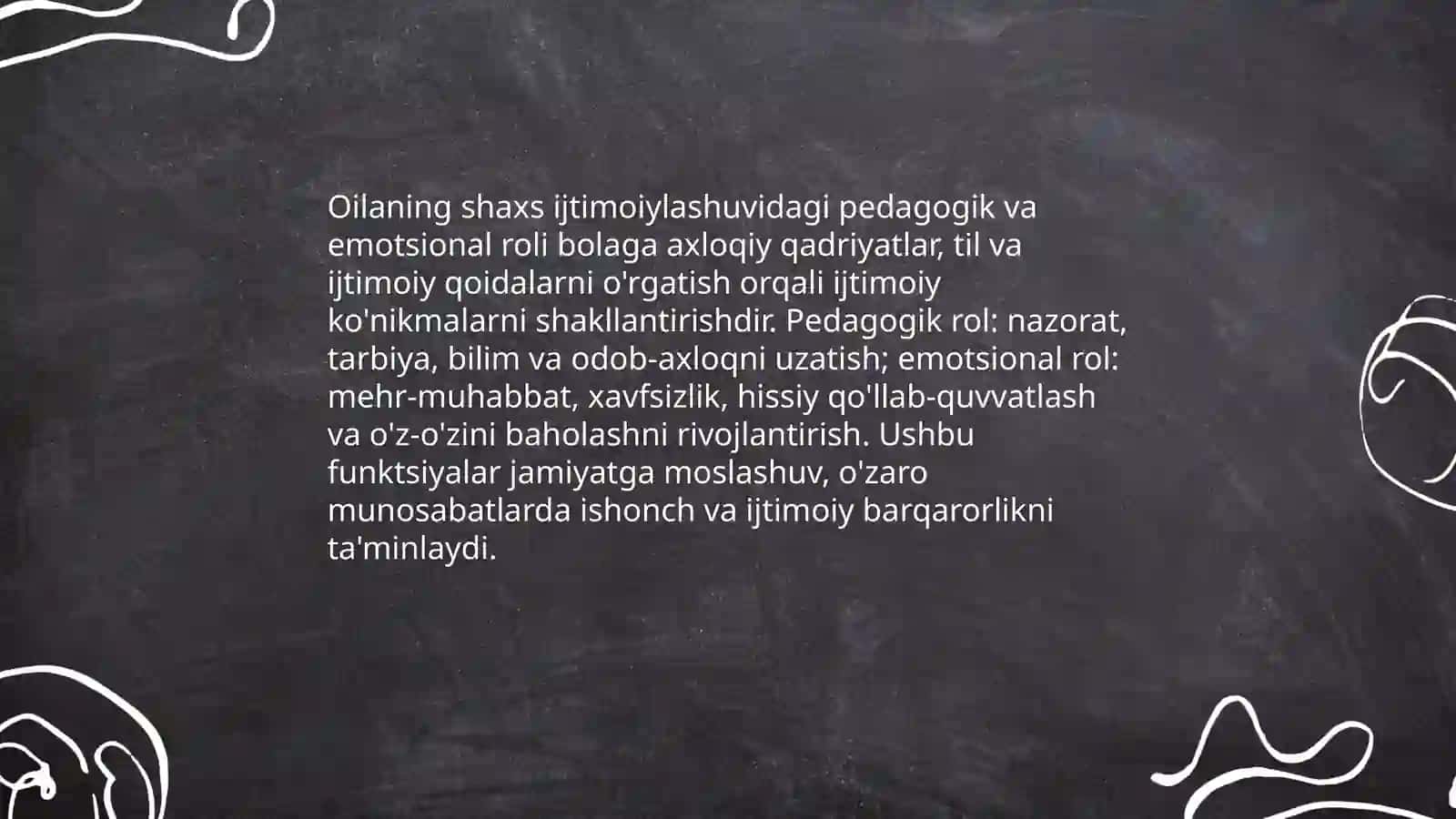 Oilaning shaxs ijtimoiylashuvidagi pedagogik va emotsional roli 3