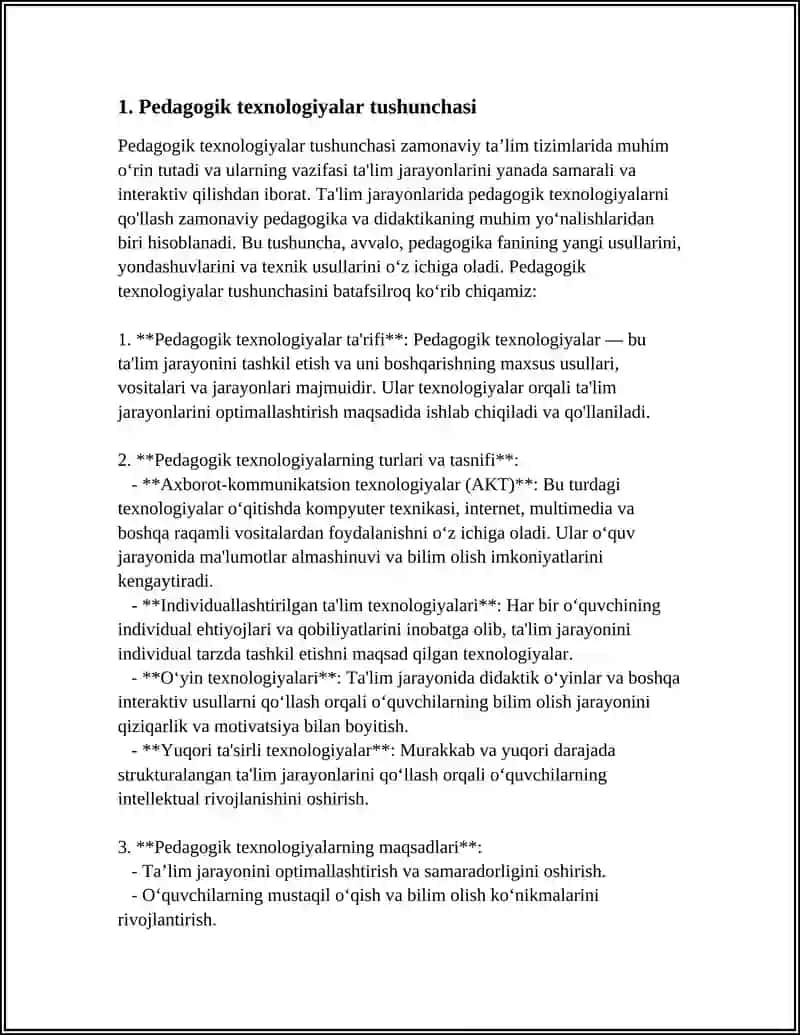 PEDAGOGIK TEXNOLOGIYALAR TUSHUNCHASI 3