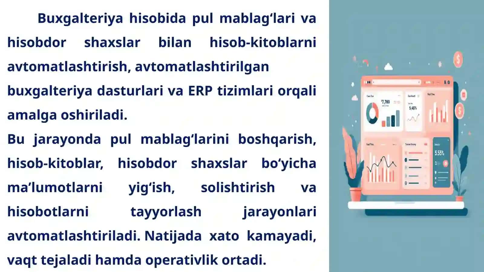 Buxgalteriya xisobida pul mablag'lari va xisobdor shaxslar bilan xisob-kitoblar xisobini avtomatlashtirish 3
