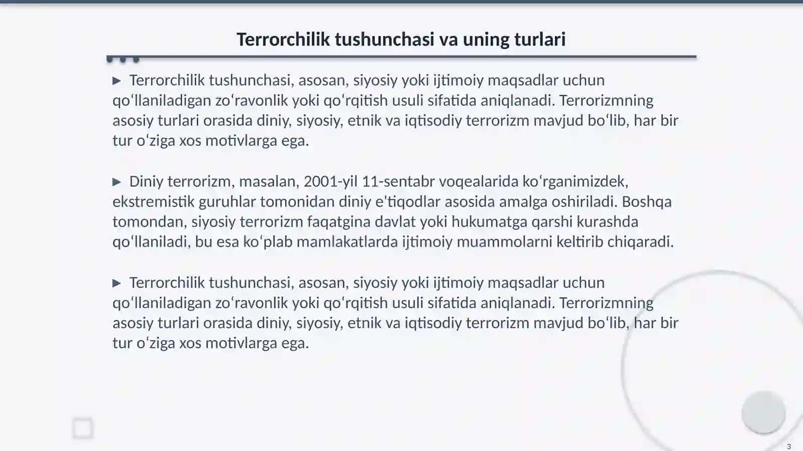 Terrorchilik harakatlarining vujudga kelishi sabablari va tarixi 3