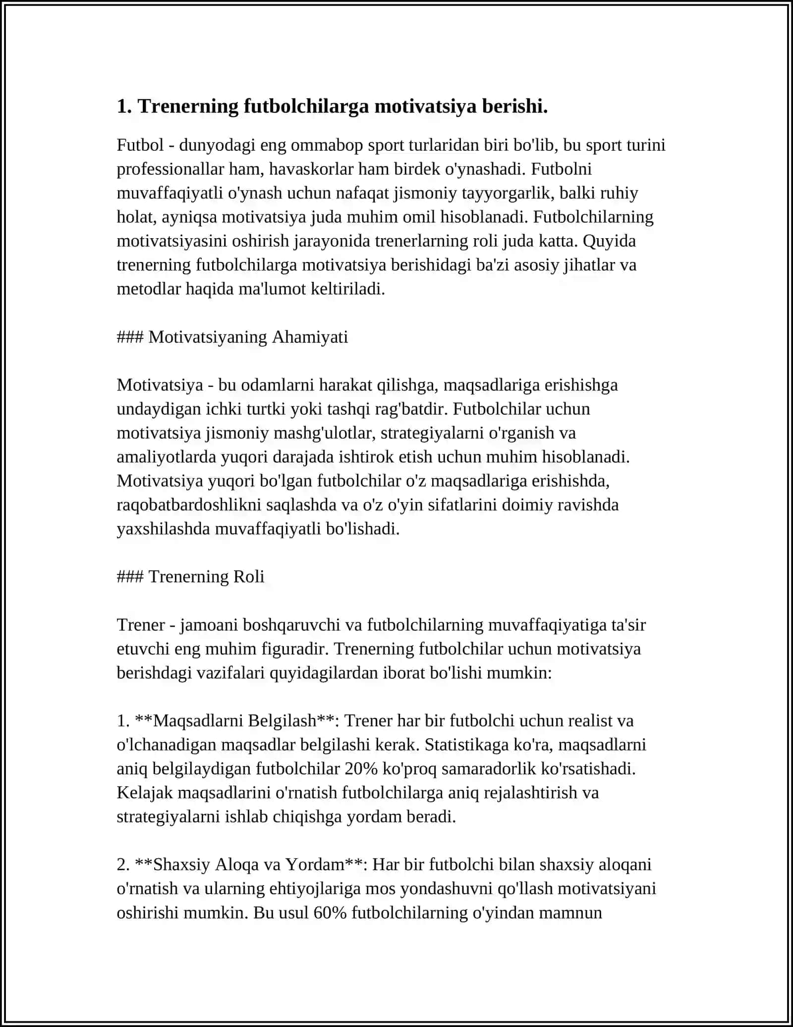 FUTBOLDA MAQSADGA ERISHISH UCHUN TRENERNING ROLI 3