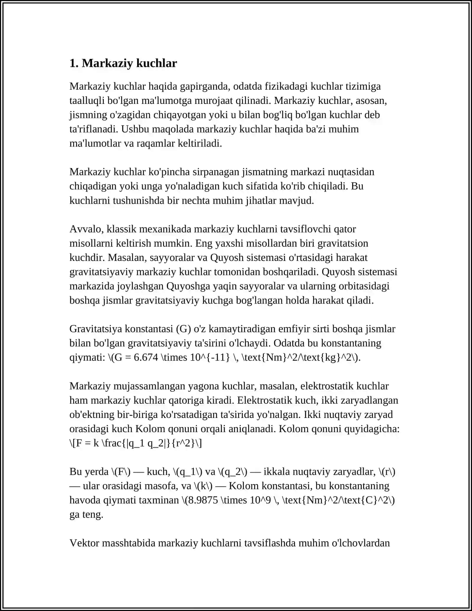 MARKAZGA INTILMA KUCH. AYLANA BO'YLAB HARAKATDA KUCHLAR 3