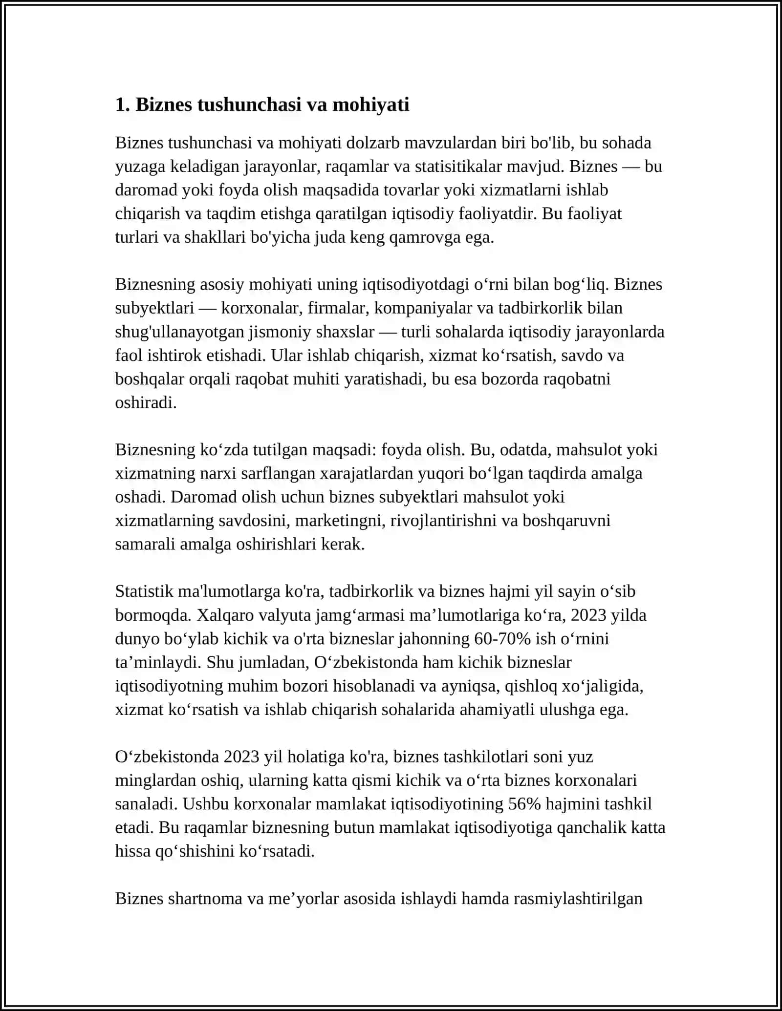 BEZNES MADANIYATI IQTISODIYOT VA TUSHUNCHALARI 3