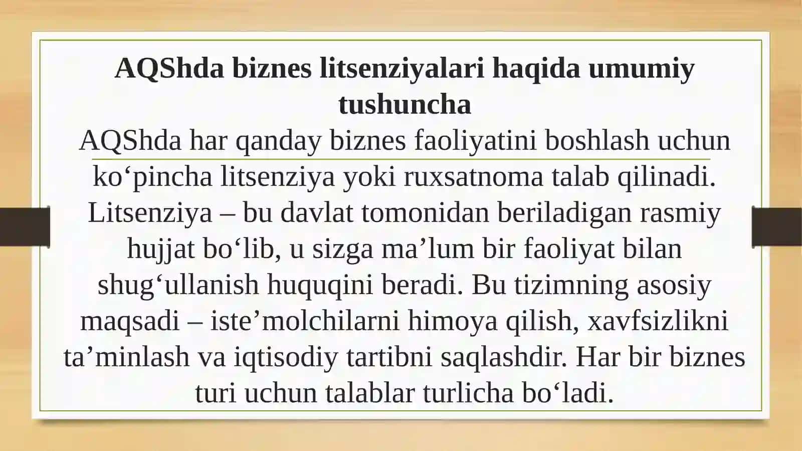 AQSH da biznes va sanoat uchun litsenziya 3