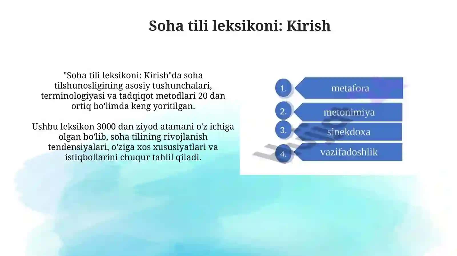 Soha tili leksikasi 3