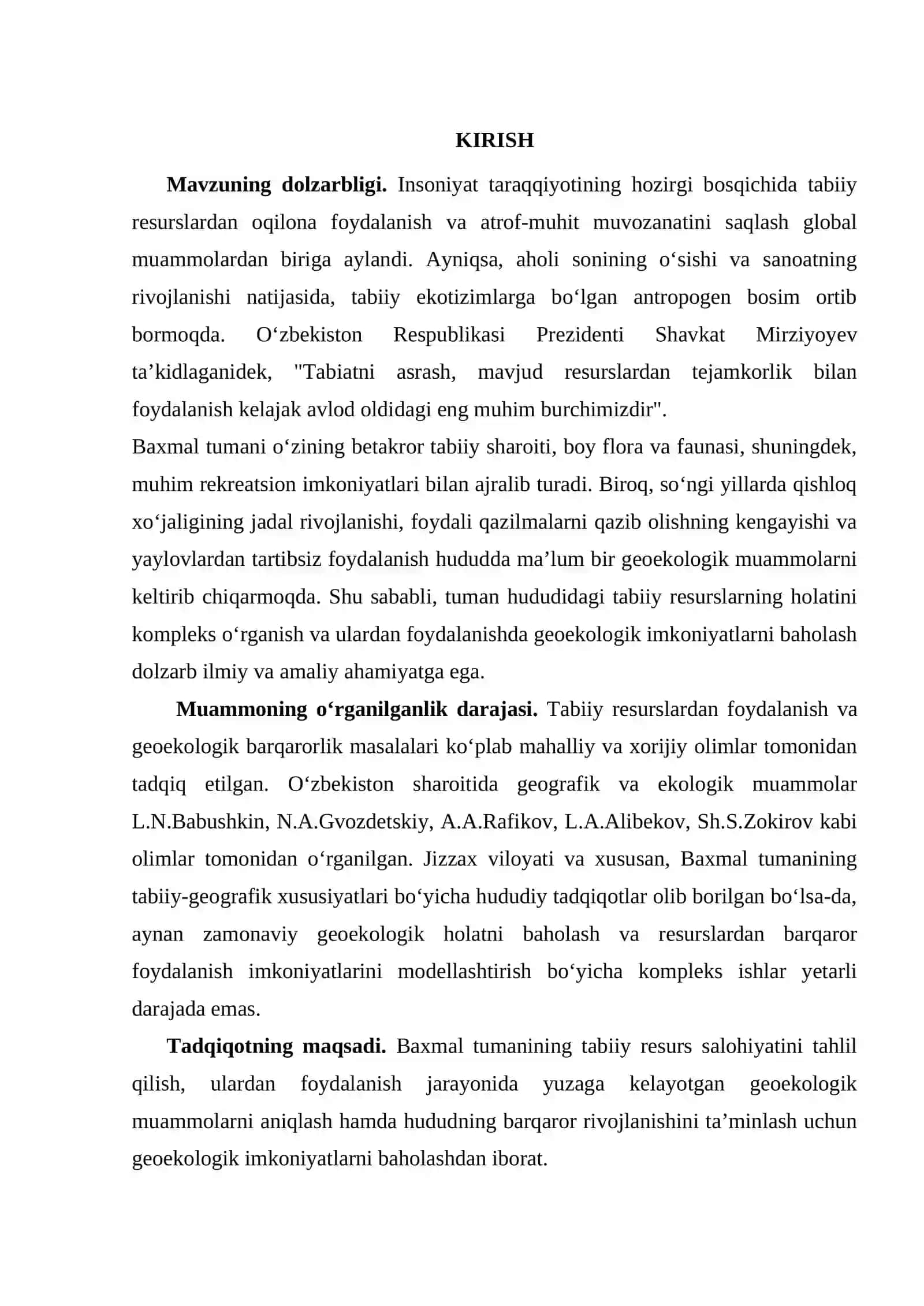 Baxmal tumani tabiiy resurslaridan foydalanishda geoekologik imkoniyatlarni baholash 3