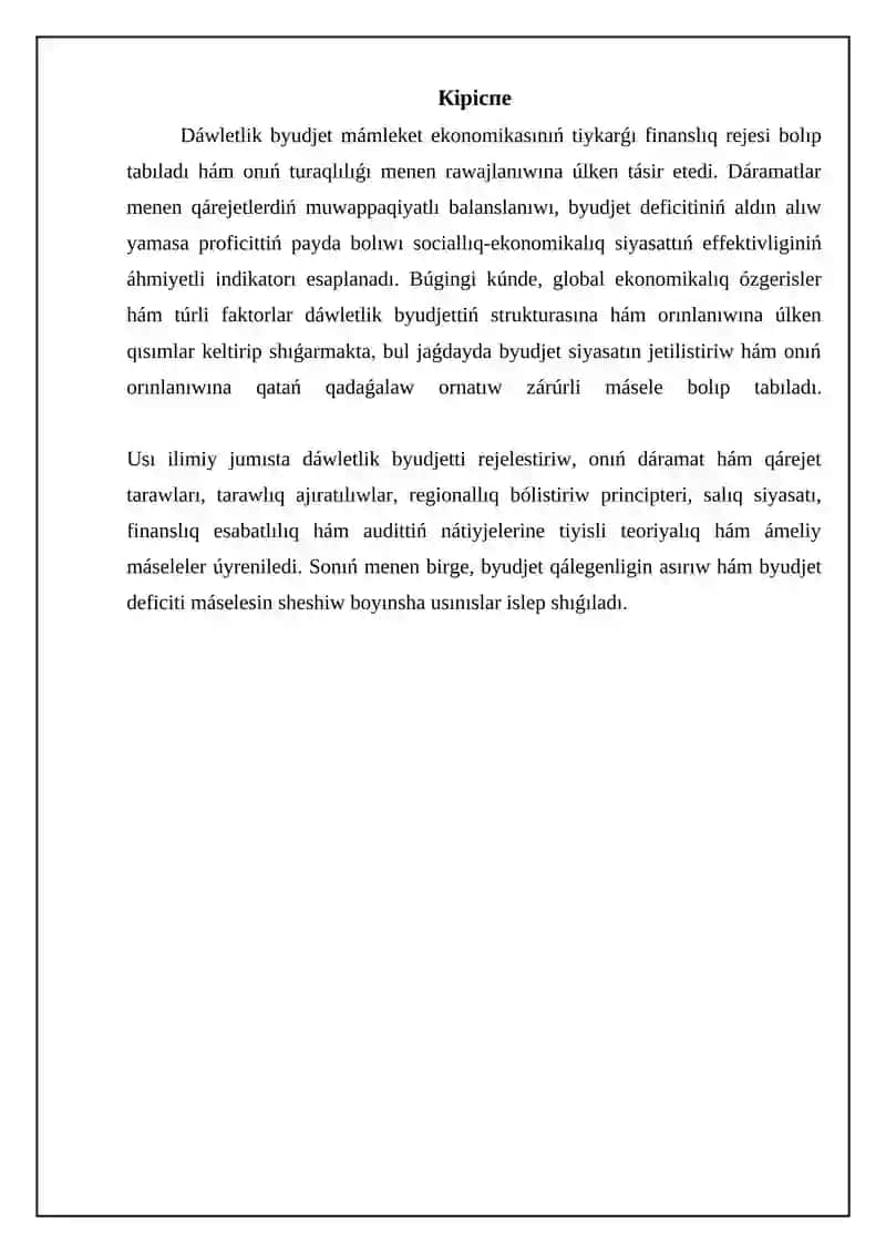 Dáwletlik byudjet 3
