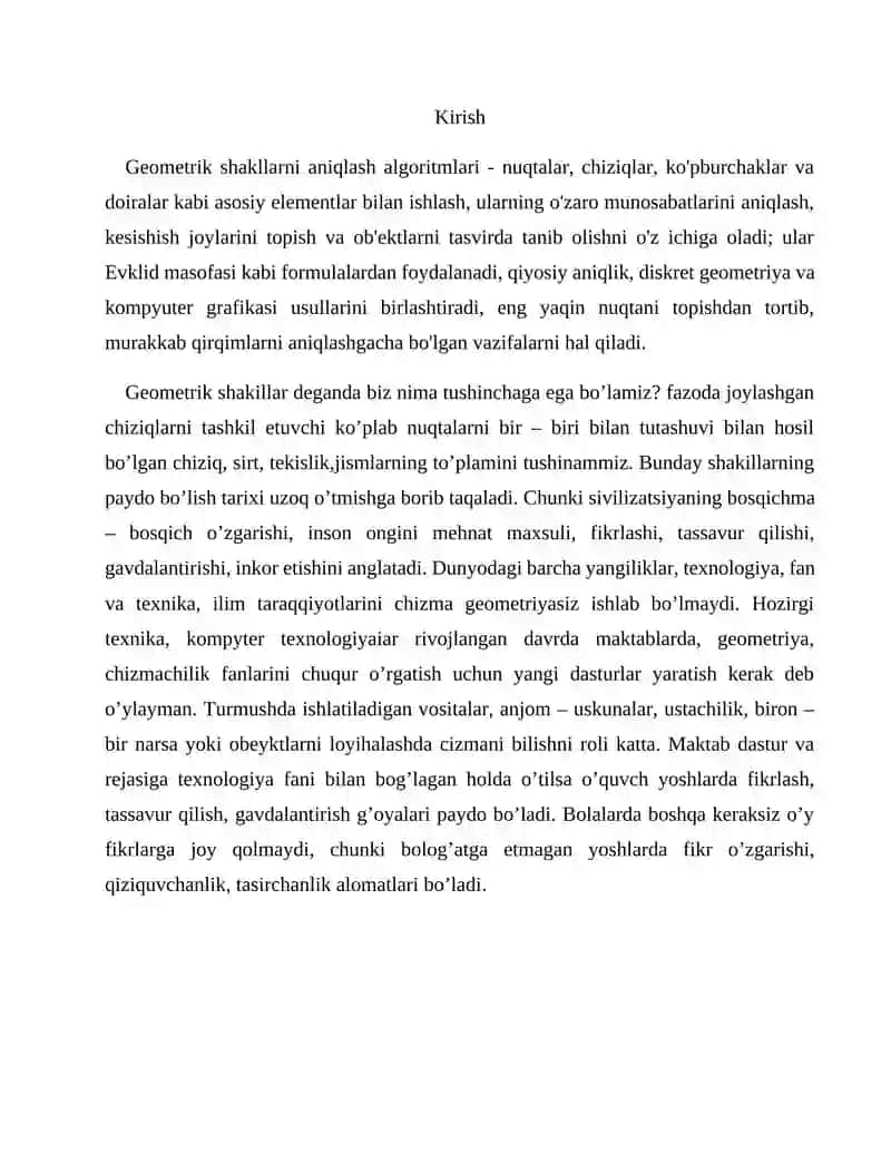 Geometrik shakllarni aniqlash algoritmlari 3