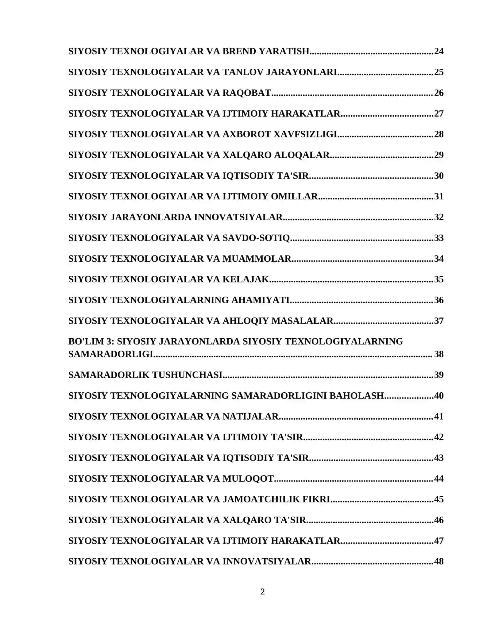 Siyosiy jarayonlarda siyosiy texnologiyalardan foydalanishning ahamiyati va samaradorligi. 3