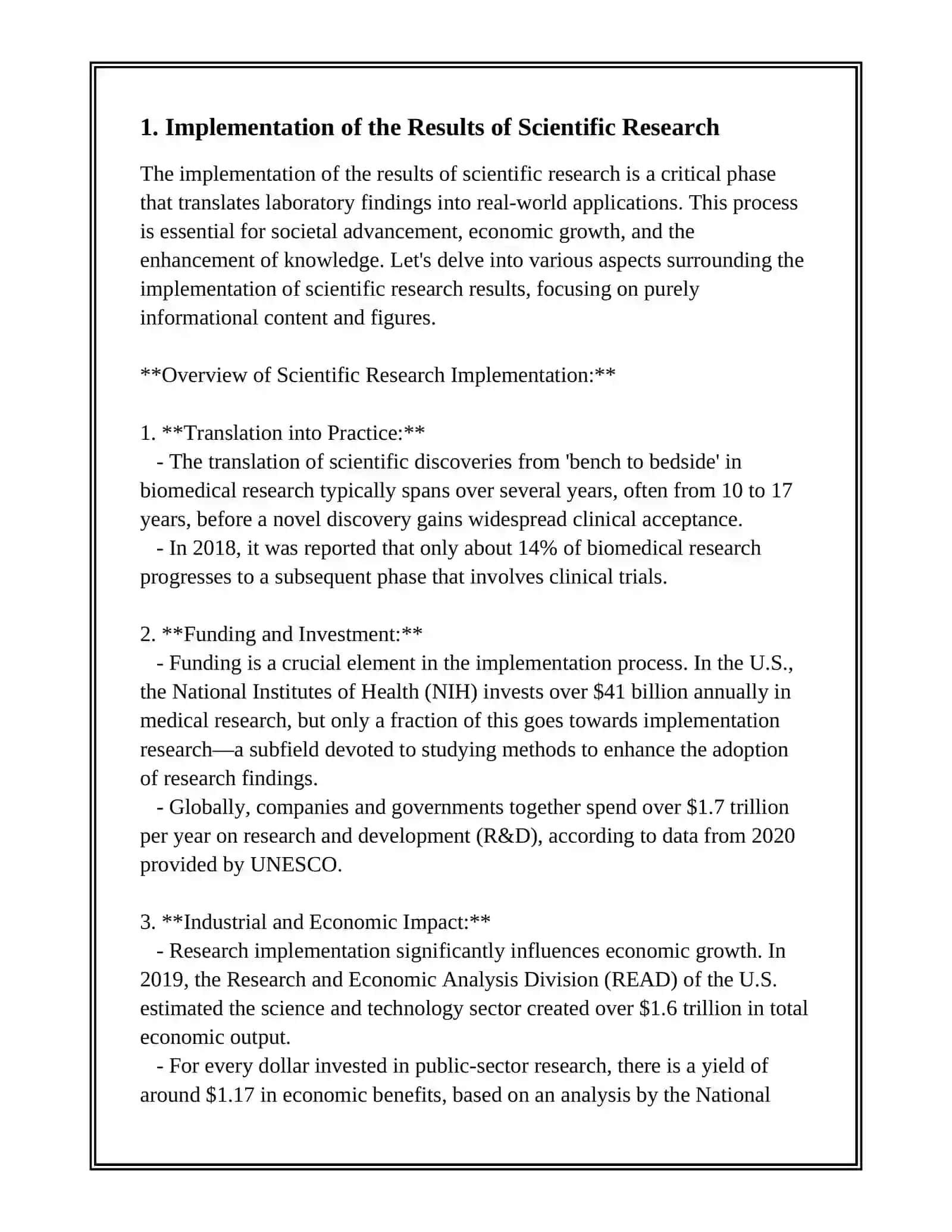 IMPLEMENTATION AND EFFECTIVENESS OF SCIENTIFIC RESEARCH 3