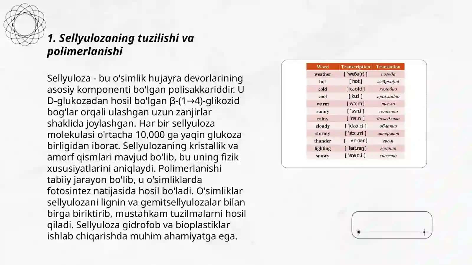 Sellyuloza va tabiiy ipakning polimeranologik o'zgarishlari 3