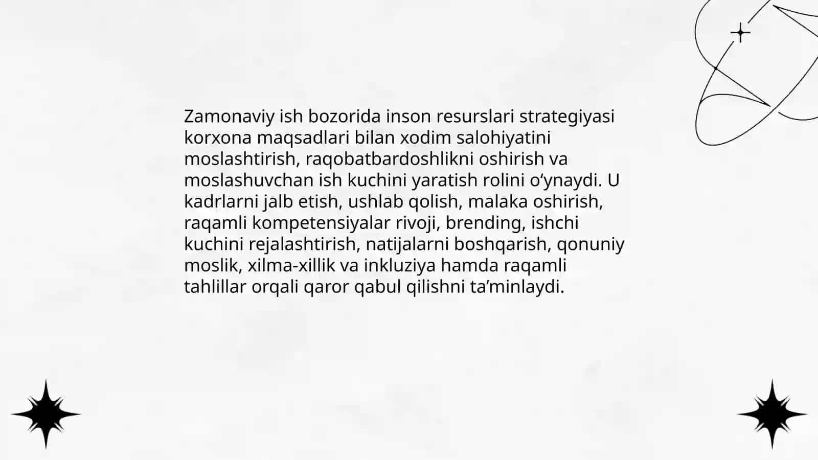 Zamonaviy sharoitlarda inson resurslarini boshqarishning tutgan o’rni va strategiyasi 3