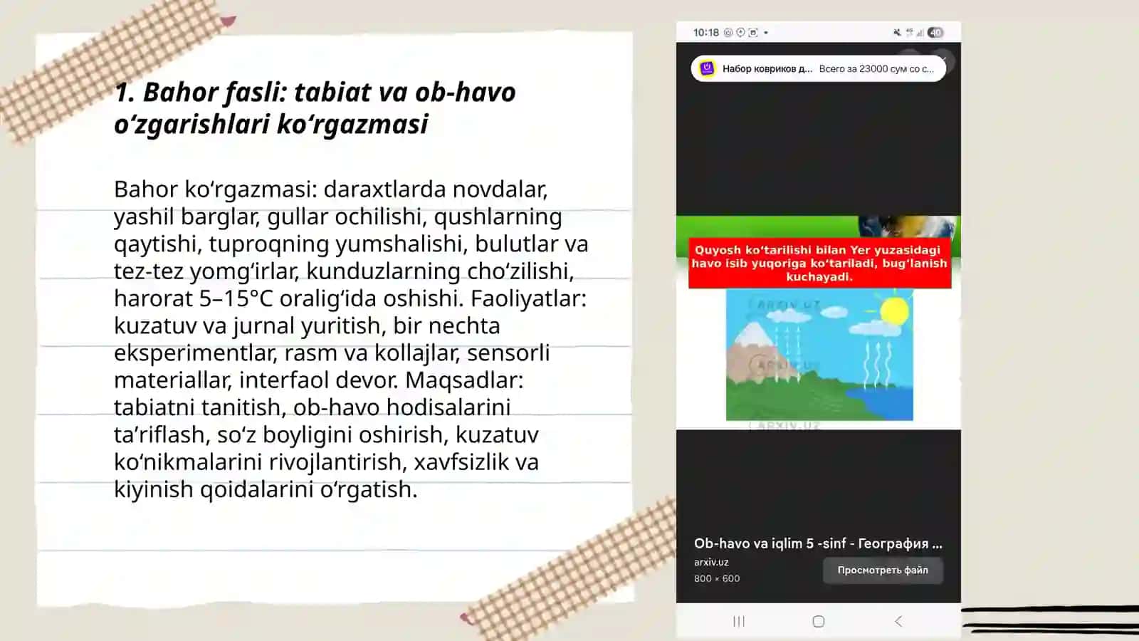 Bahor fasli: tabiat va ob-havo oʻzgarishlari koʻrgazmasi 3