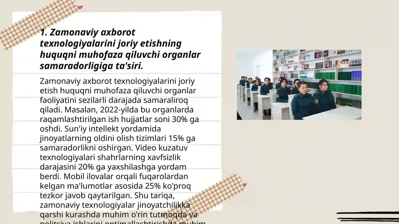 Reja: Zamonaviy axborot texnologiyalaridan foydalanishning huquqni muhofaza qilish organlariga ta'siri 3