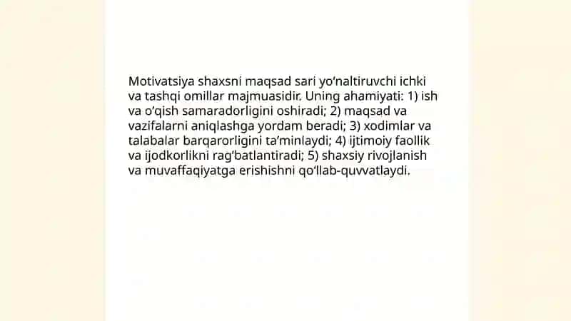 Motivatsiya haqida umumiy tushuncha 3