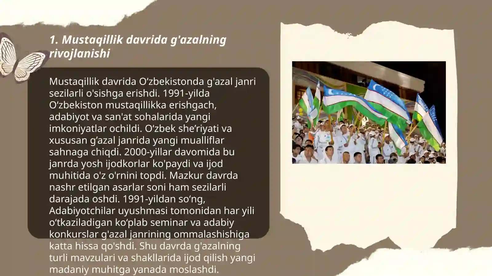 Mustaqillik davrida she'riyatda g'azal tipologiyasi Abdumutolibova Shohsanam 3