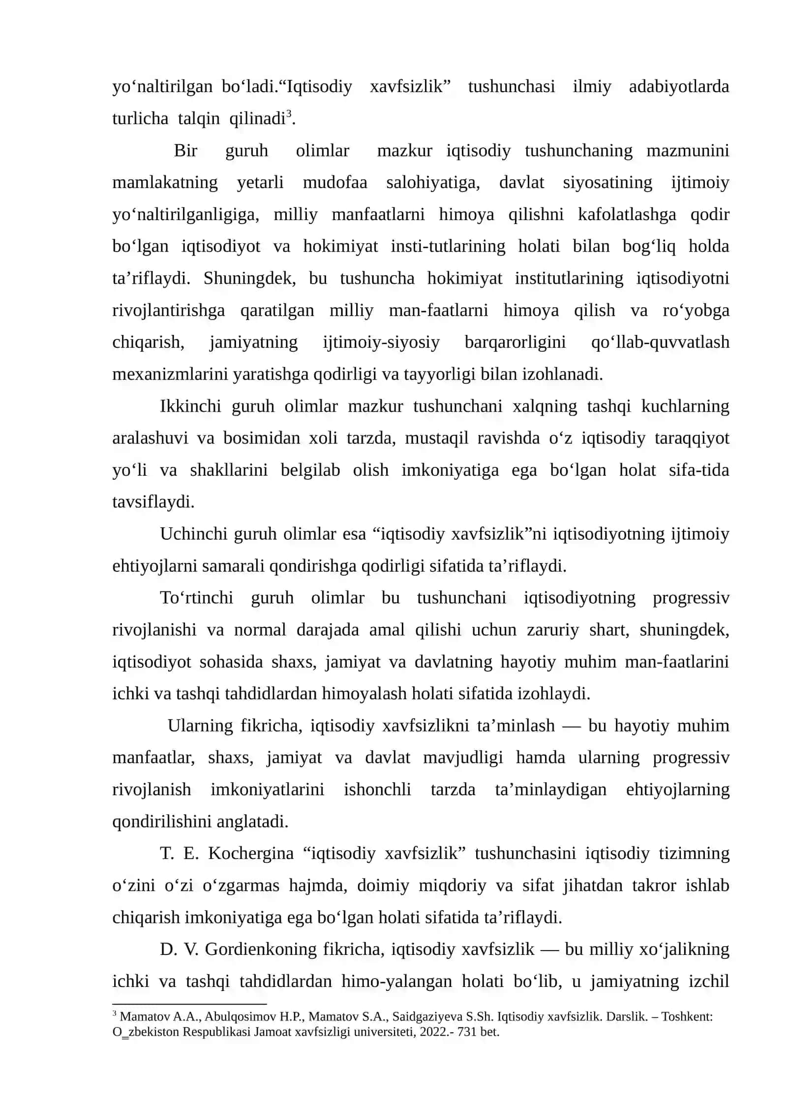 MAMLAKATNING IQTISODIY XAVFSIZLIGINI TA'MINLASH 3