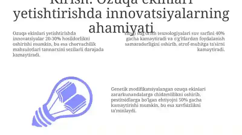 Ozuqa ekinlarini yetishtirishda innovatsion texnologiyalar: asosiy yo'nalishlar 3