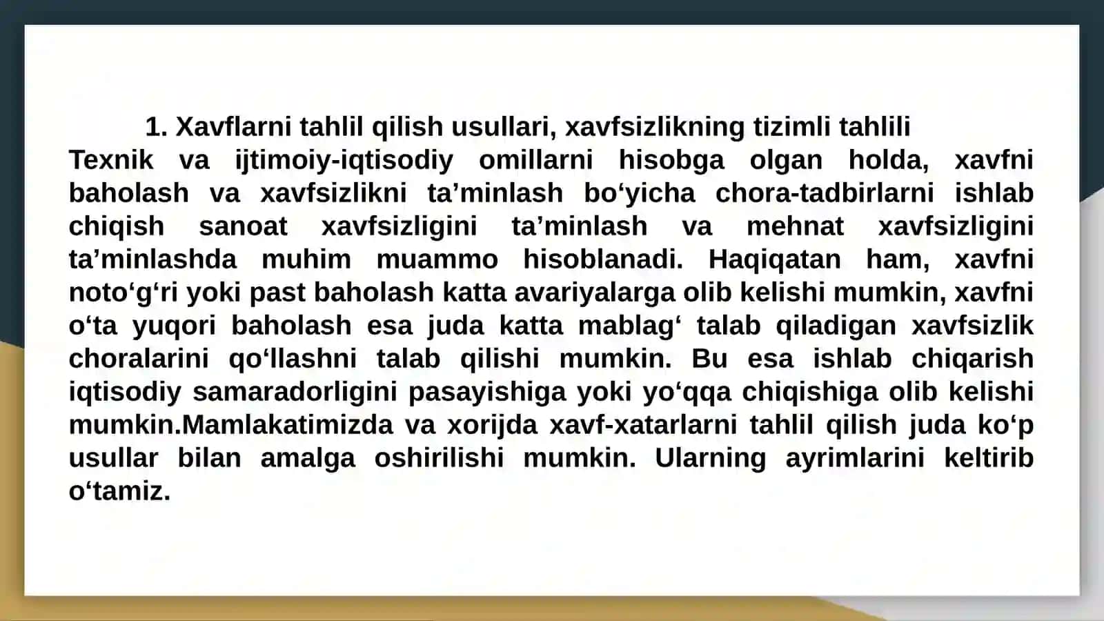 Xavflarni tahlil qilish 3