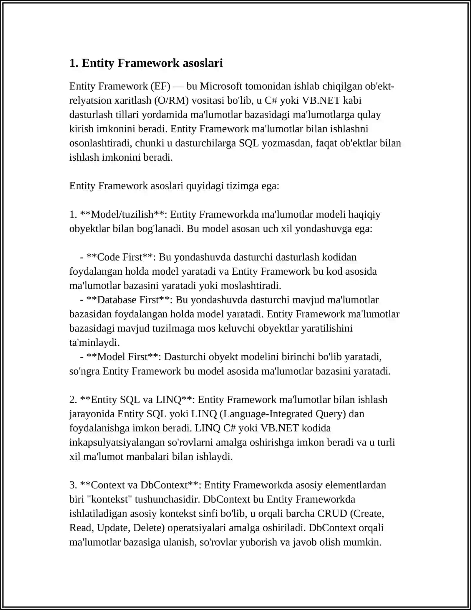 Entity Framework asoslari 3