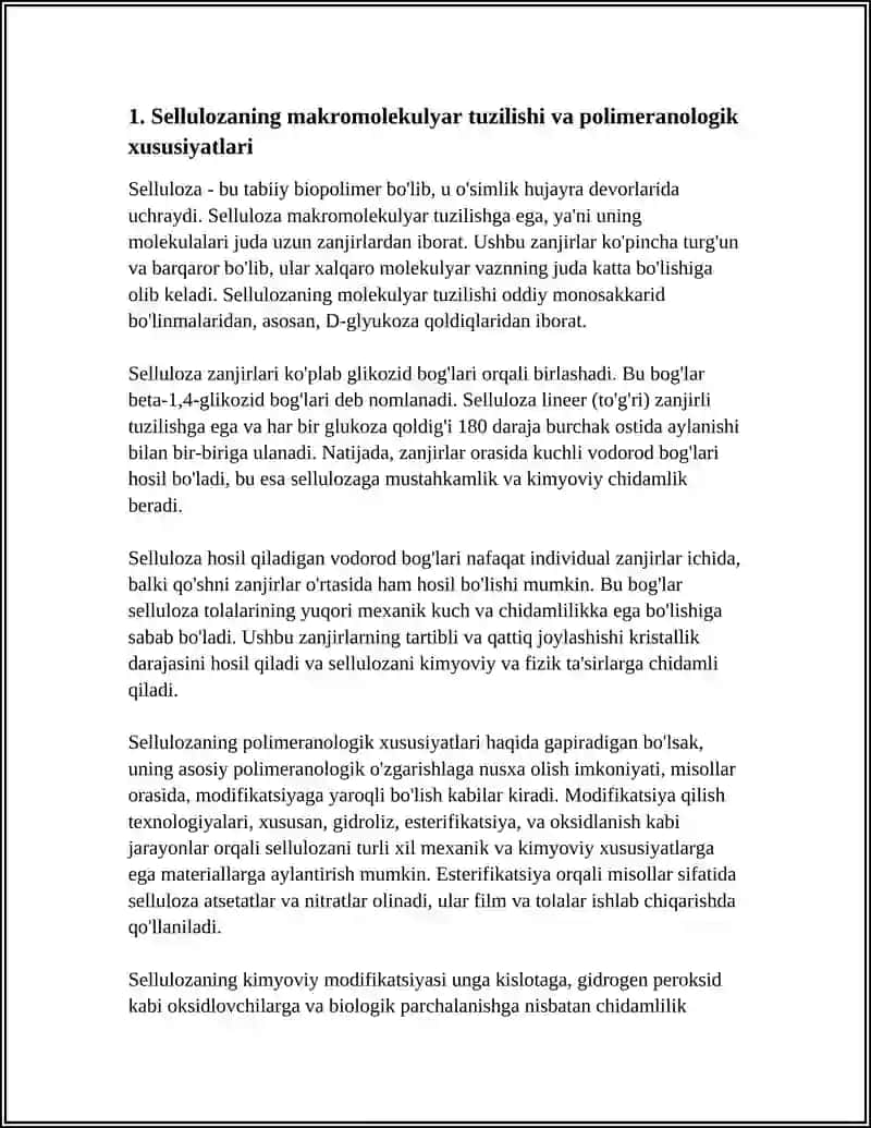 SELLYULOZA VA TABIIY IPAKNING POLIMERANOLOGIK O'ZGARISHLARI 3