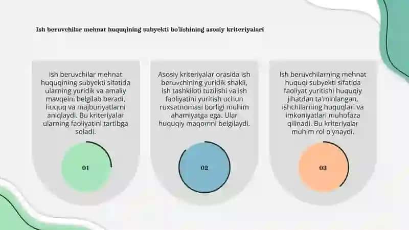 Ish beruvchilar mehnat huquqining subyekti sifatida 3