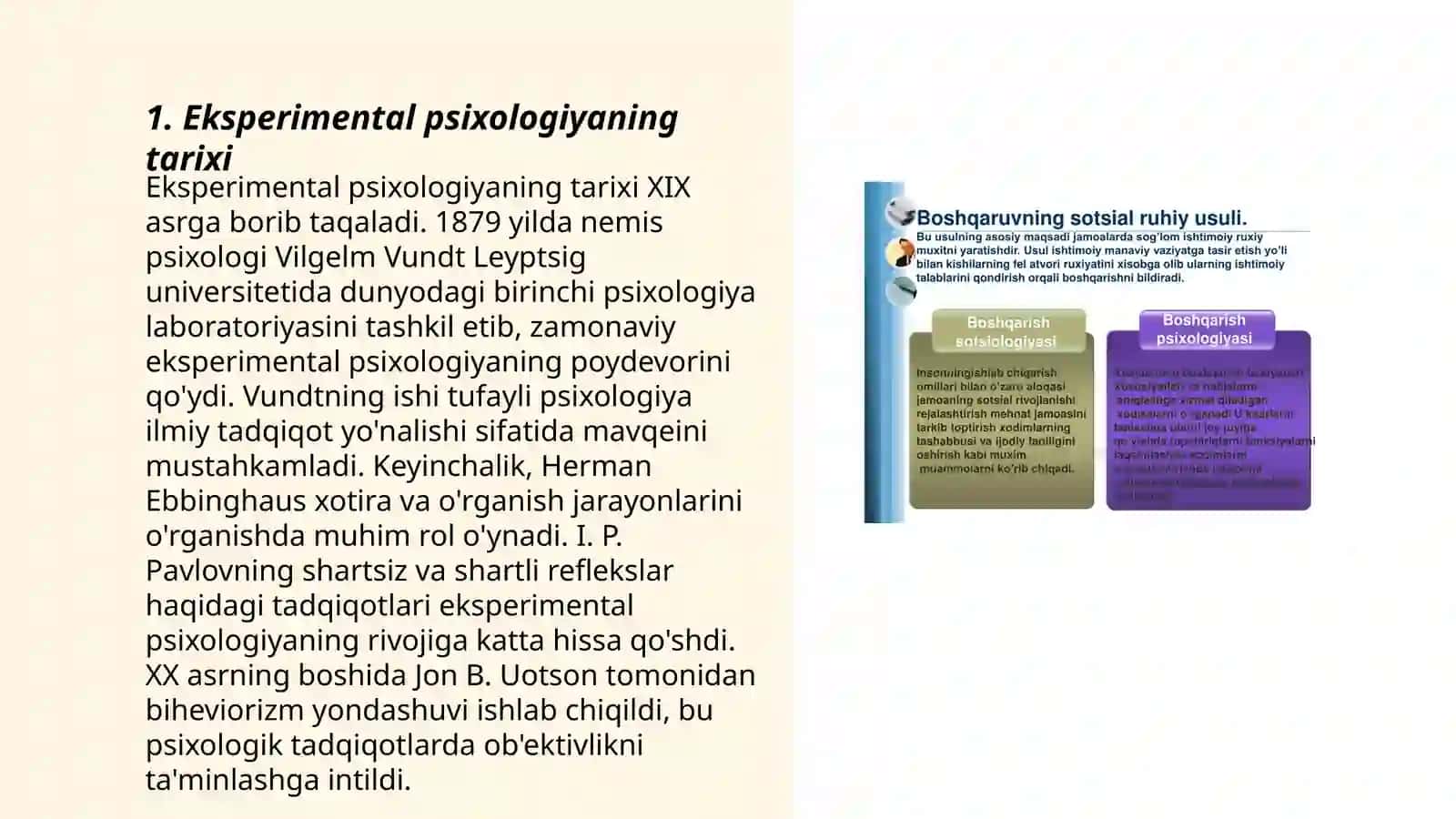 Eksperimental psixologiyaning ilmiy bilimlar tizimidagi oʻrni 3