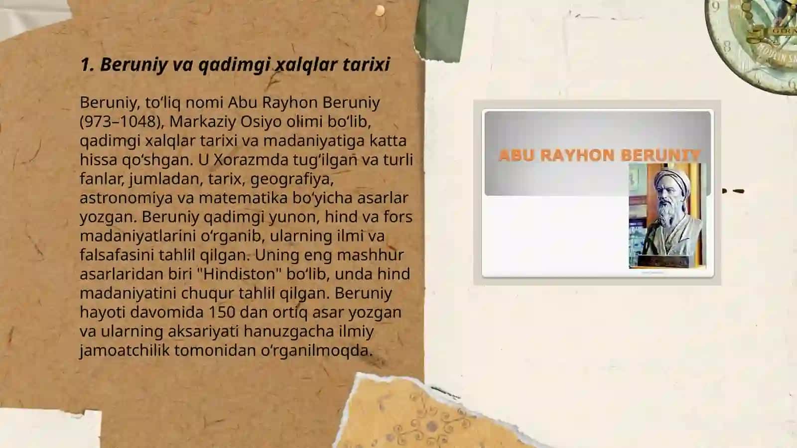 Abu Rayhon Beruniy (Qadimgi xalqlardan qolgan yodgorliklar, Mineralogiya ) asarlari 3