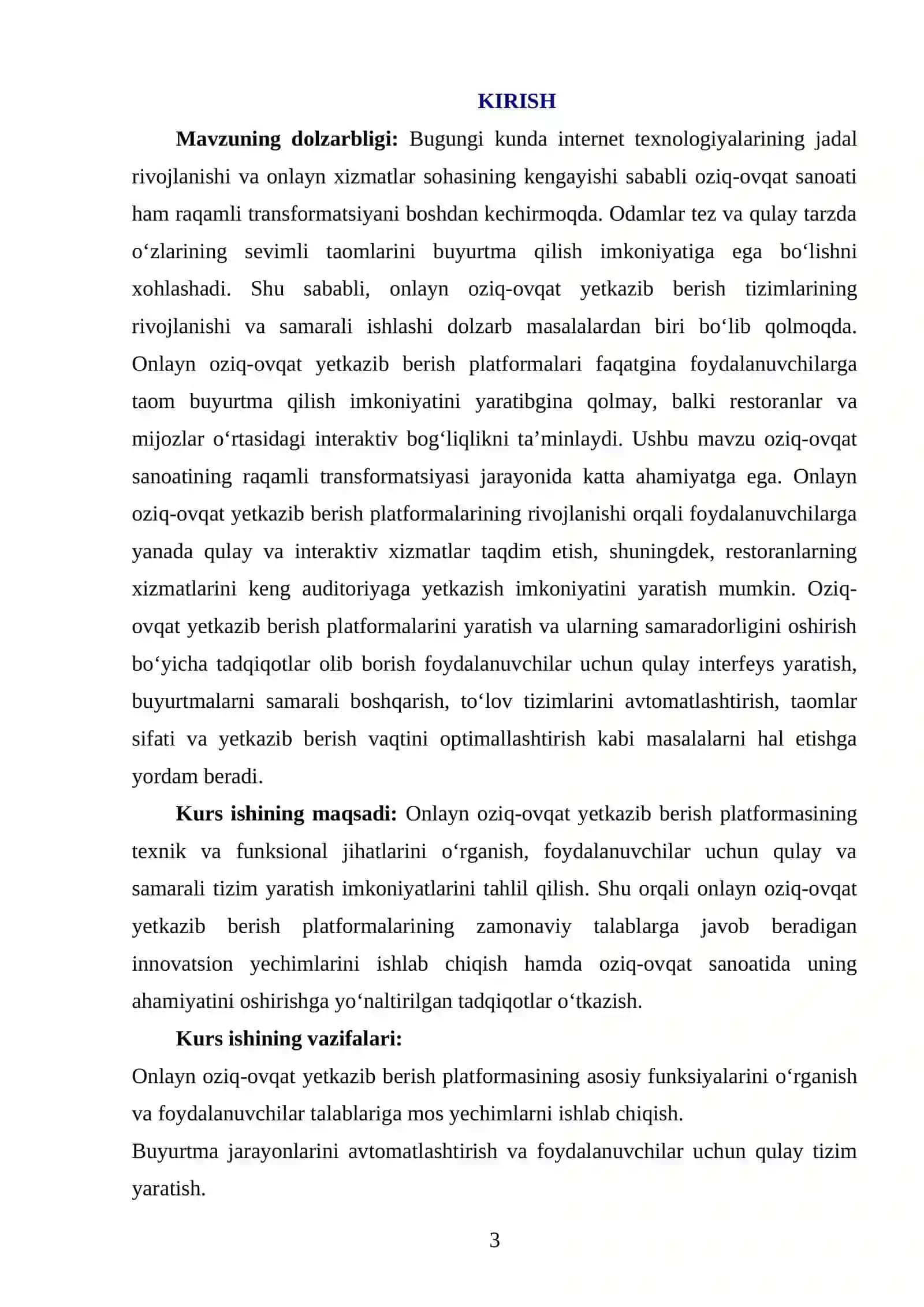 ONLAYN OZIQ-OVQAT YETKAZIB BERISH(RESTORAN MENYU VA BUYURTMA) 3