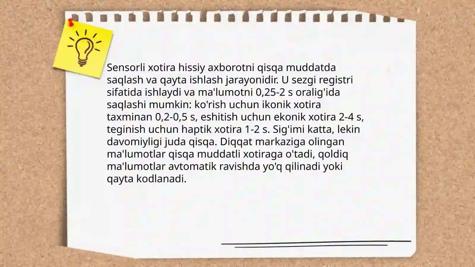 Sensorli xotira va uning jarayoni 3