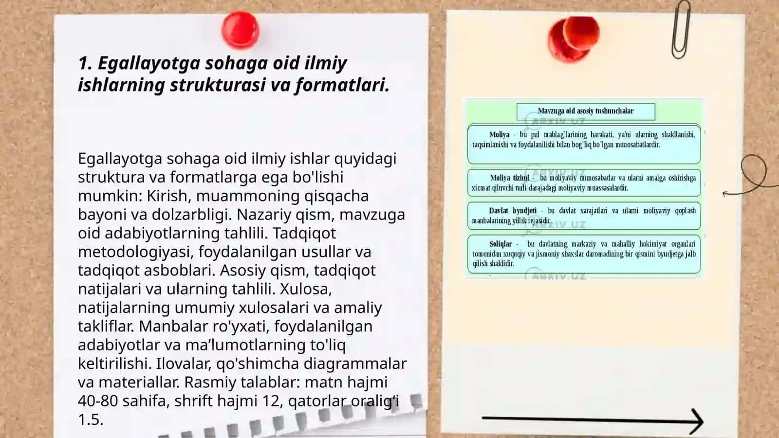 Egallayotga sohaga oid ilmiy ishlarga (Maqola, oʻquv qoʻllanma, darslik, monografiya) taqriz yozish va uni tahlil qilish 3