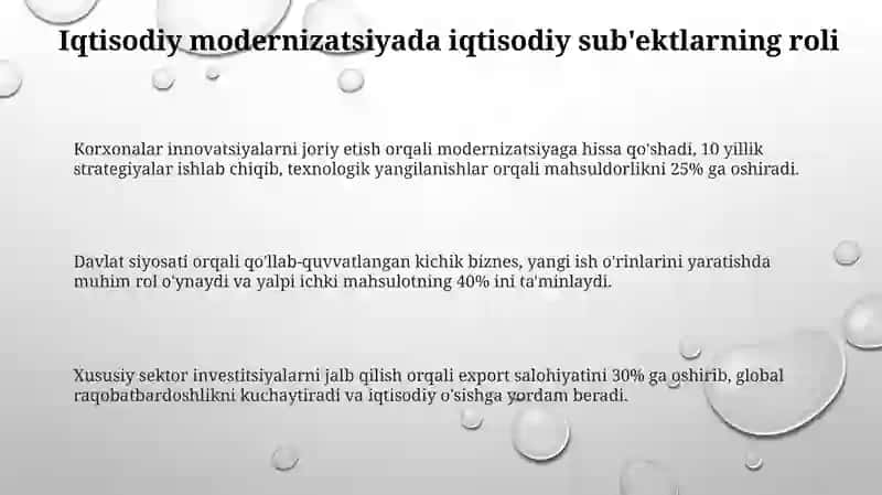 Ekonomikanı modernizaciyalaw sharayatında xojalıq jurgiziwshi subyektler 3