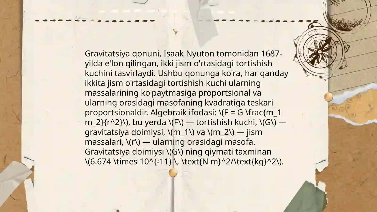 Gravitatsiya qonuni 3