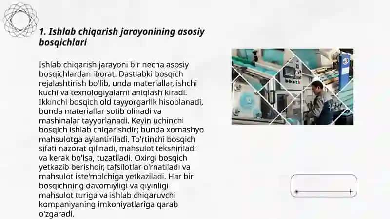 Ishlab chiqarish jarayoni va uning natijalari 3