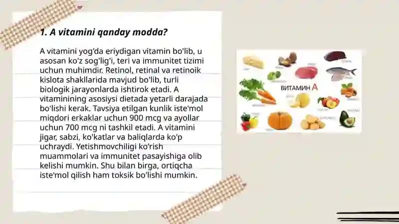 A vitamini va uning tibbiyotdagi ahamiyati 3