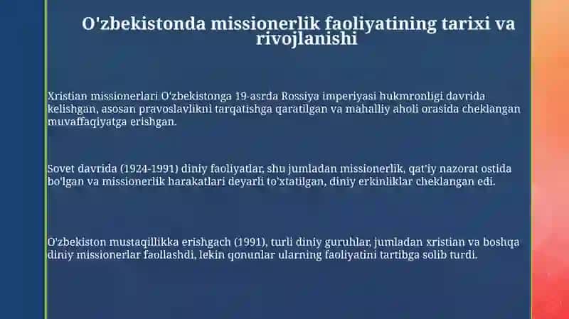 O'zbekistondagi Missionerlik Faoliyati 3
